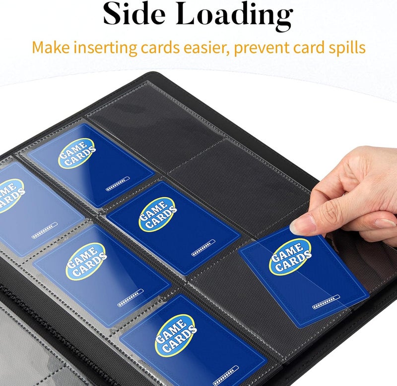 Fabmaker Heavy Duty Card Binder, 9 Pocket Trading Card Binder Holds 360 Cards, Sleek Side-Loading Card Album, Sturdy Card Collection Folder for Game Cards, Sport Cards, Red - Image 5